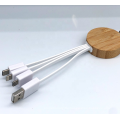 ECO-Friendly  USB Cable Christmas Gift Phone Bamboo   Charging Cable 3 in 1 USB Cable